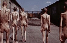 Alcuni scampati allo sterminio, il giorno della liberazione di Auschwitz