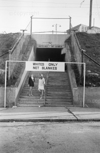 Whites only entrance to the subway at Ellis Park Station