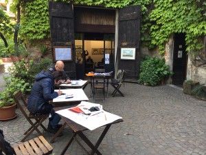 Ancora la scuola di incisione di Pedroli, in un giorno di primavera